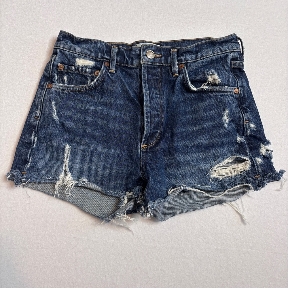 Agolde Jaden‎ Distressed Button Fly Denim Shorts Size 27